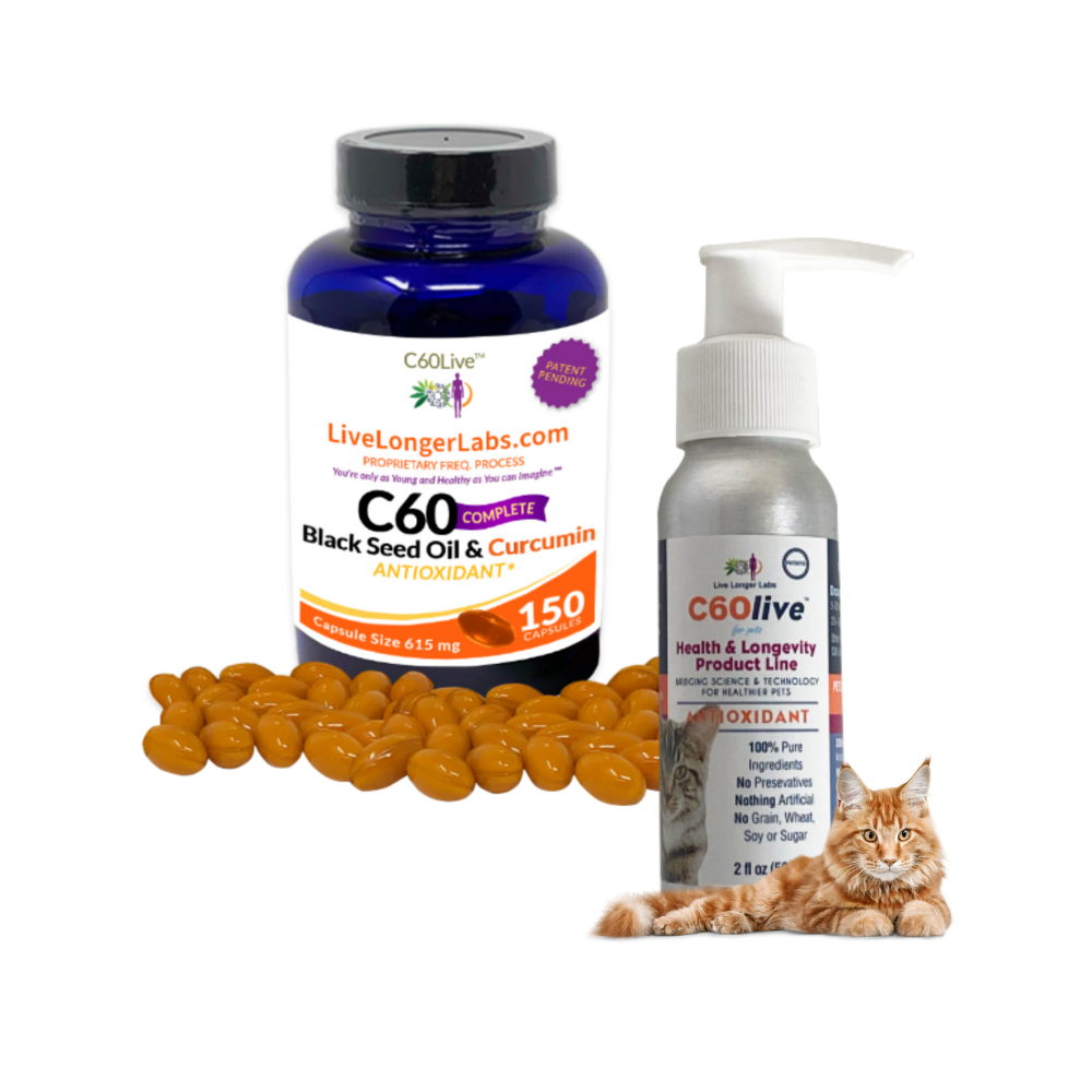 C60 Complete Vitality Duo: Human & Cat Health Kit